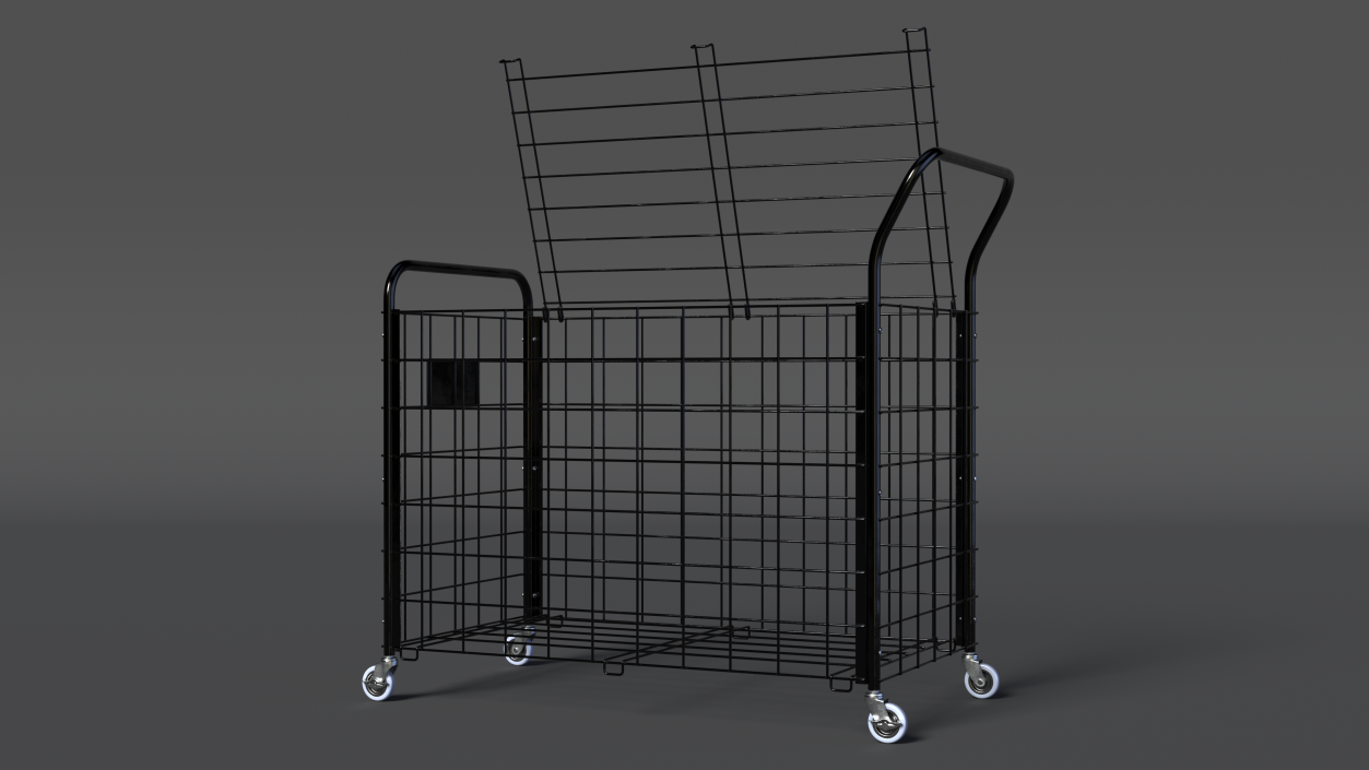 3D Black Metal Sports Ball Storage Cart