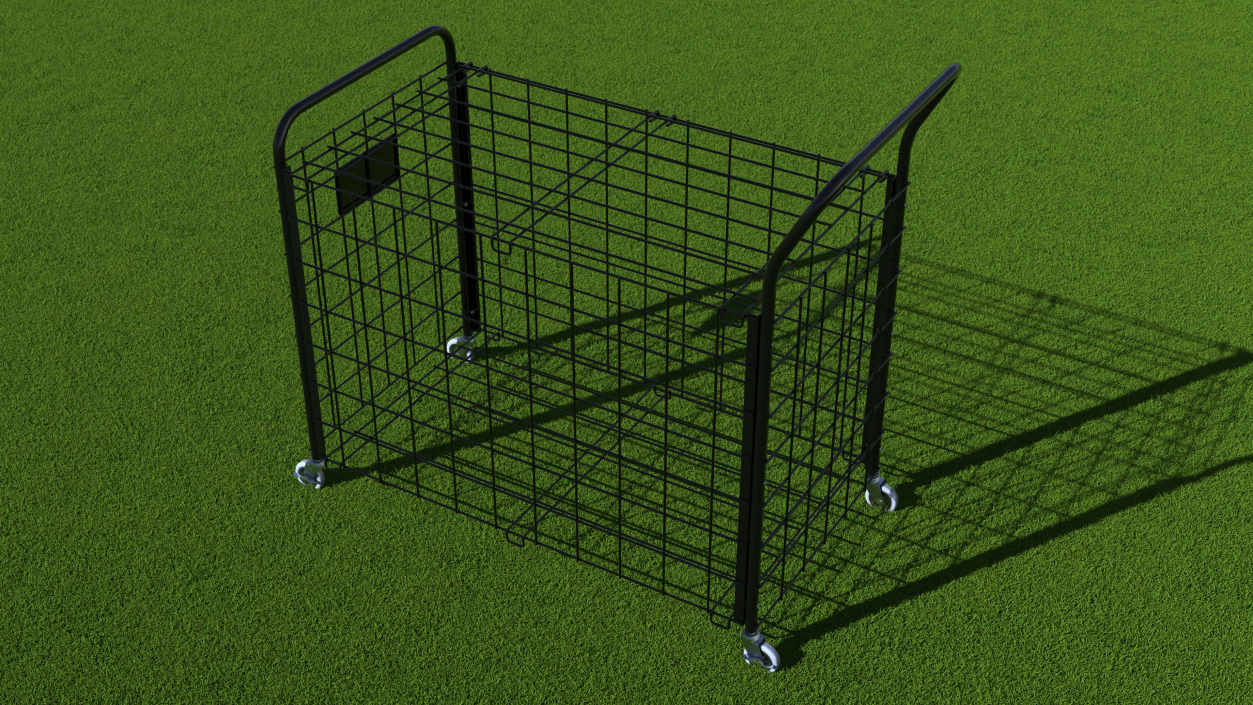 3D Black Metal Sports Ball Storage Cart