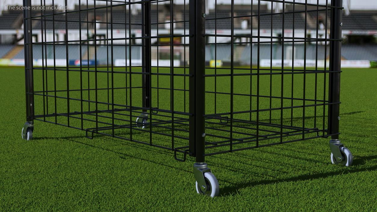 3D Black Metal Sports Ball Storage Cart