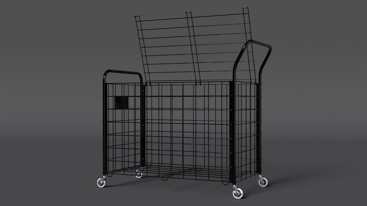 3D Black Metal Sports Ball Storage Cart