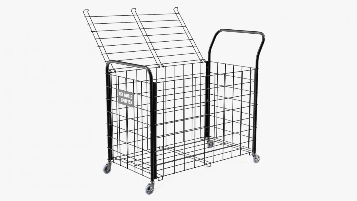 3D Black Metal Sports Ball Storage Cart