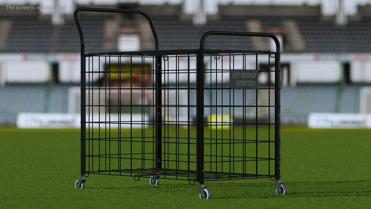 3D Black Metal Sports Ball Storage Cart