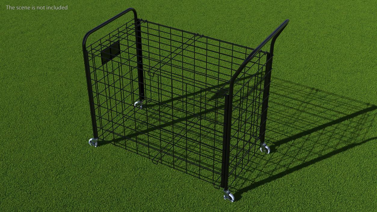 3D Black Metal Sports Ball Storage Cart