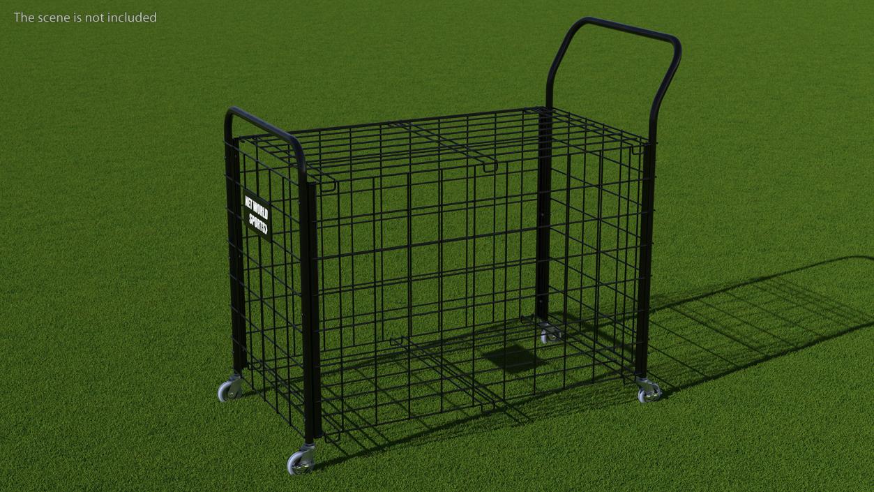 3D Black Metal Sports Ball Storage Cart