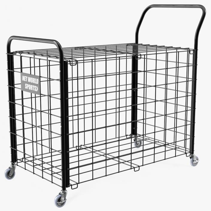 3D Black Metal Sports Ball Storage Cart