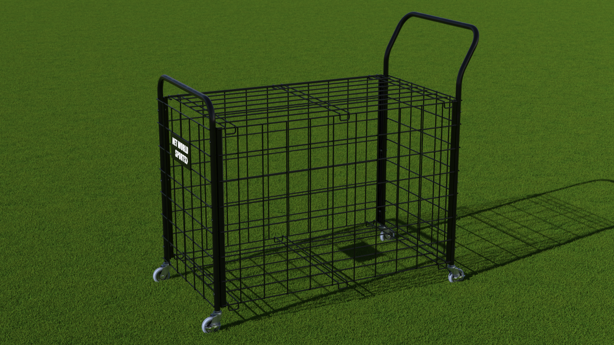 3D Black Metal Sports Ball Storage Cart