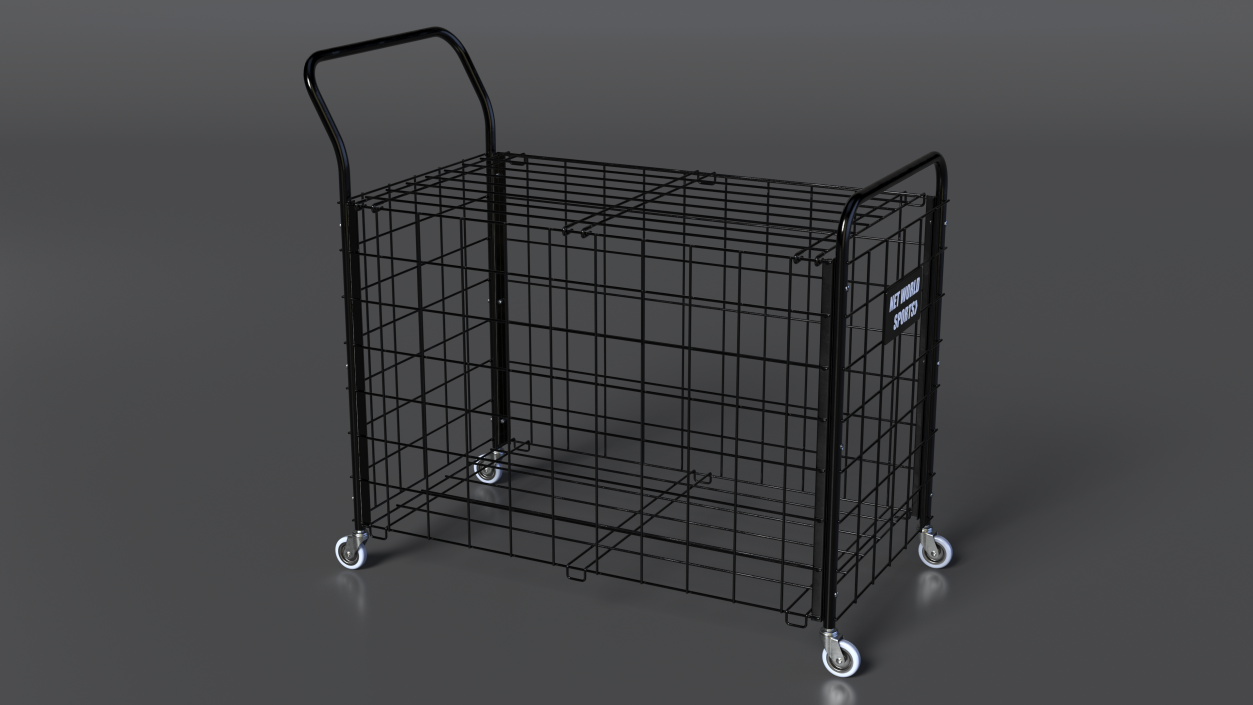 3D Black Metal Sports Ball Storage Cart