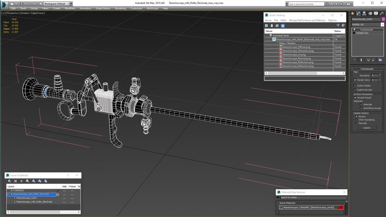 Resectoscope with Roller Electrode 3D model