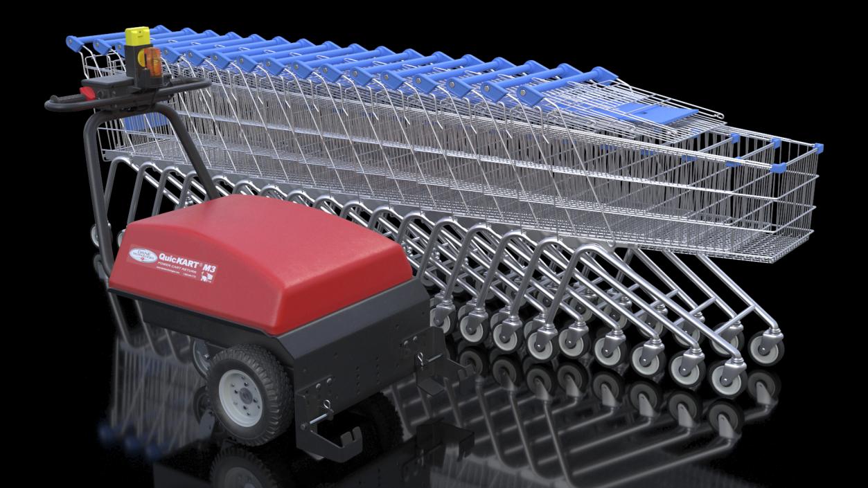 3D model Electric Shopping Cart Retriever with Trolley