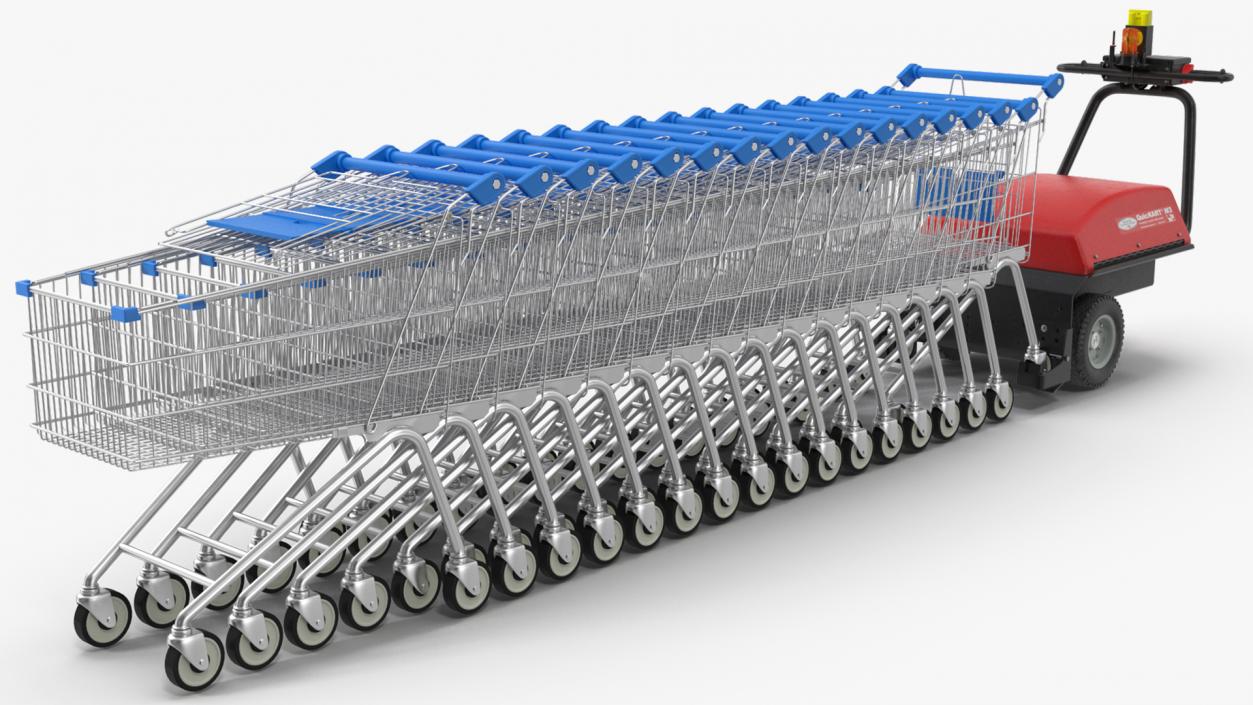 3D model Electric Shopping Cart Retriever with Trolley