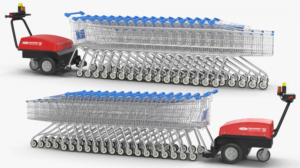 3D model Electric Shopping Cart Retriever with Trolley