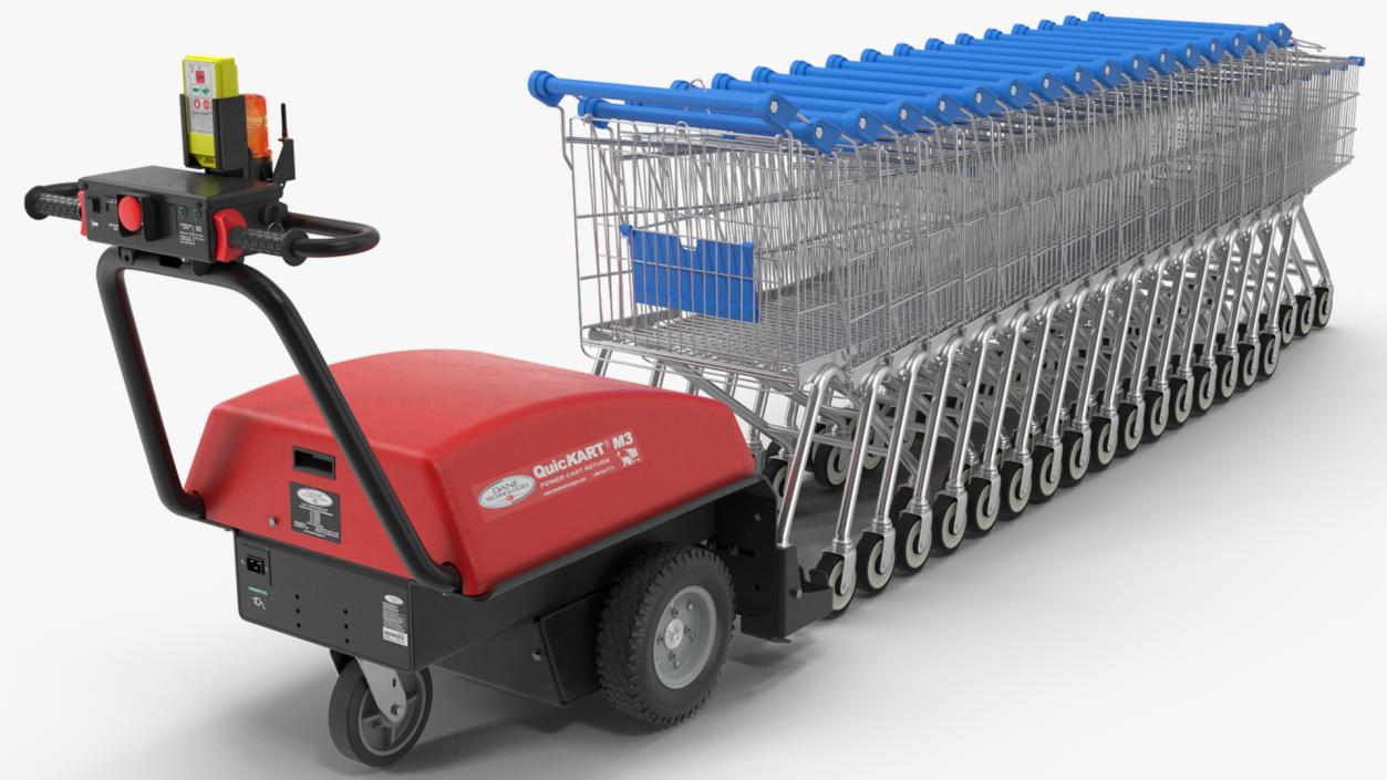 3D model Electric Shopping Cart Retriever with Trolley