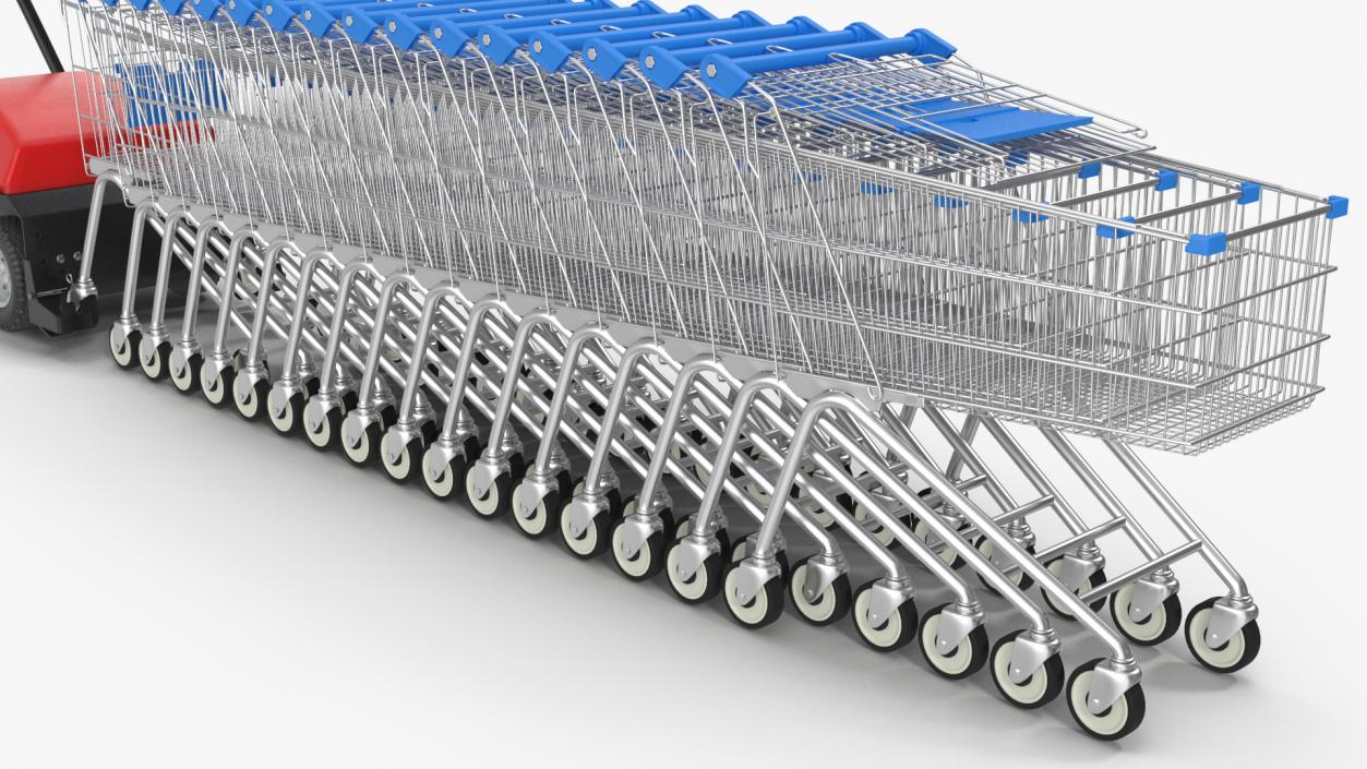 3D model Electric Shopping Cart Retriever with Trolley