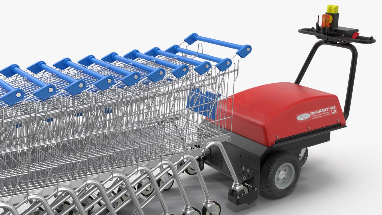 3D model Electric Shopping Cart Retriever with Trolley