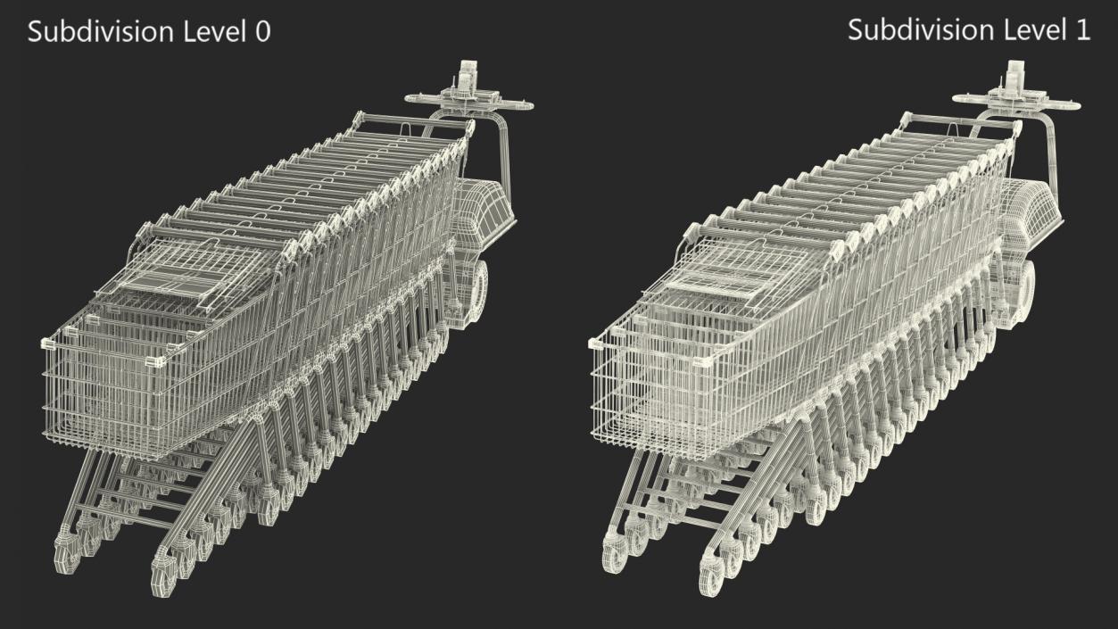 3D model Electric Shopping Cart Retriever with Trolley