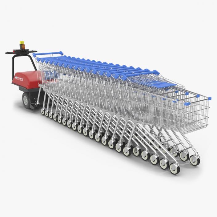 3D model Electric Shopping Cart Retriever with Trolley