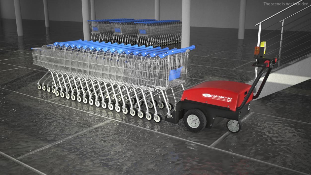 3D model Electric Shopping Cart Retriever with Trolley