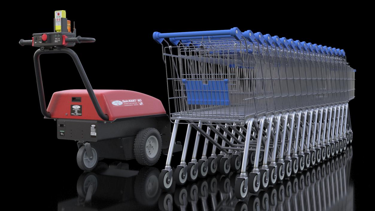 3D model Electric Shopping Cart Retriever with Trolley