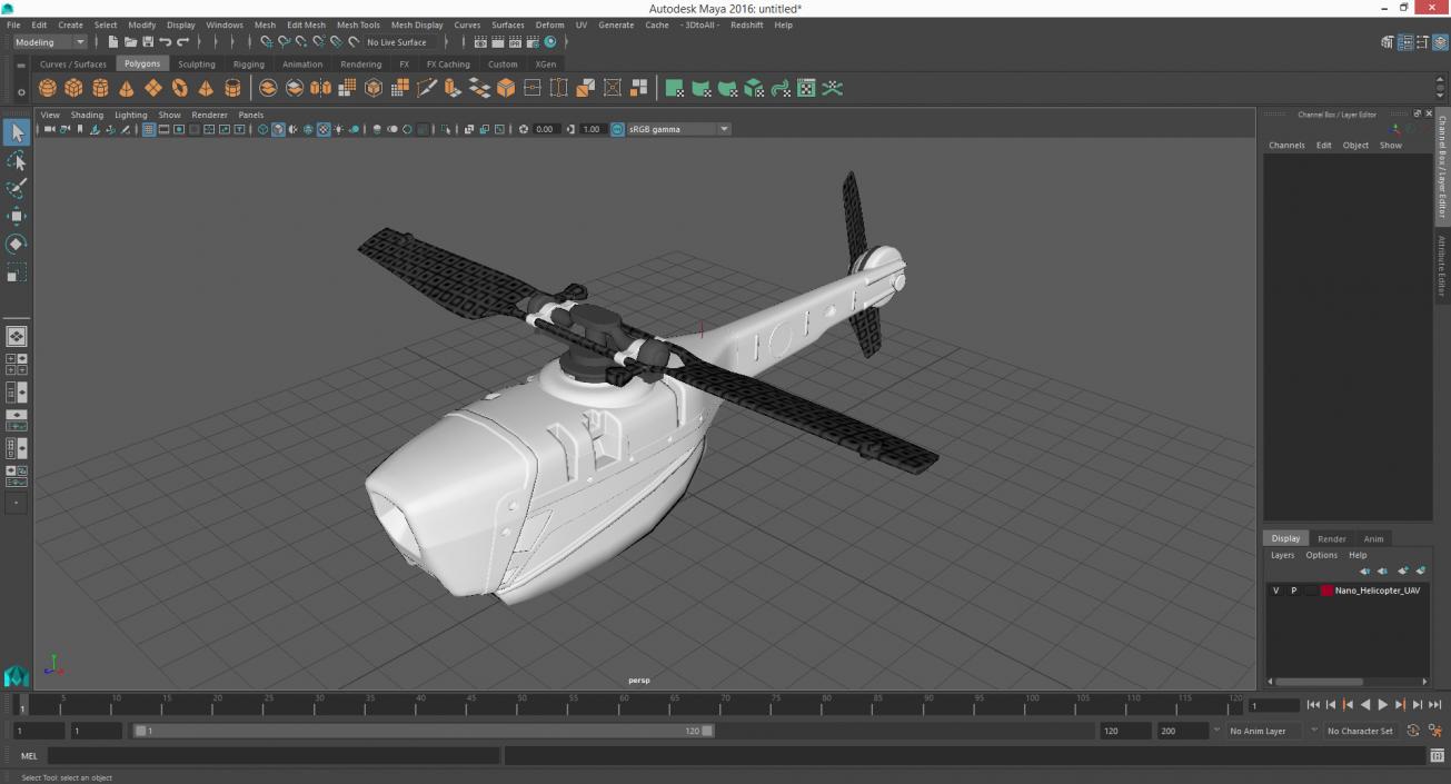 Nano Helicopter UAV 3D model