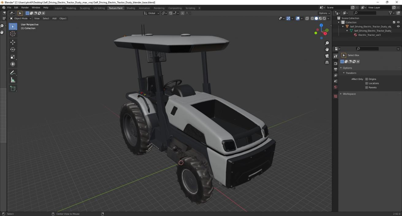 3D model Self Driving Electric Tractor Dusty