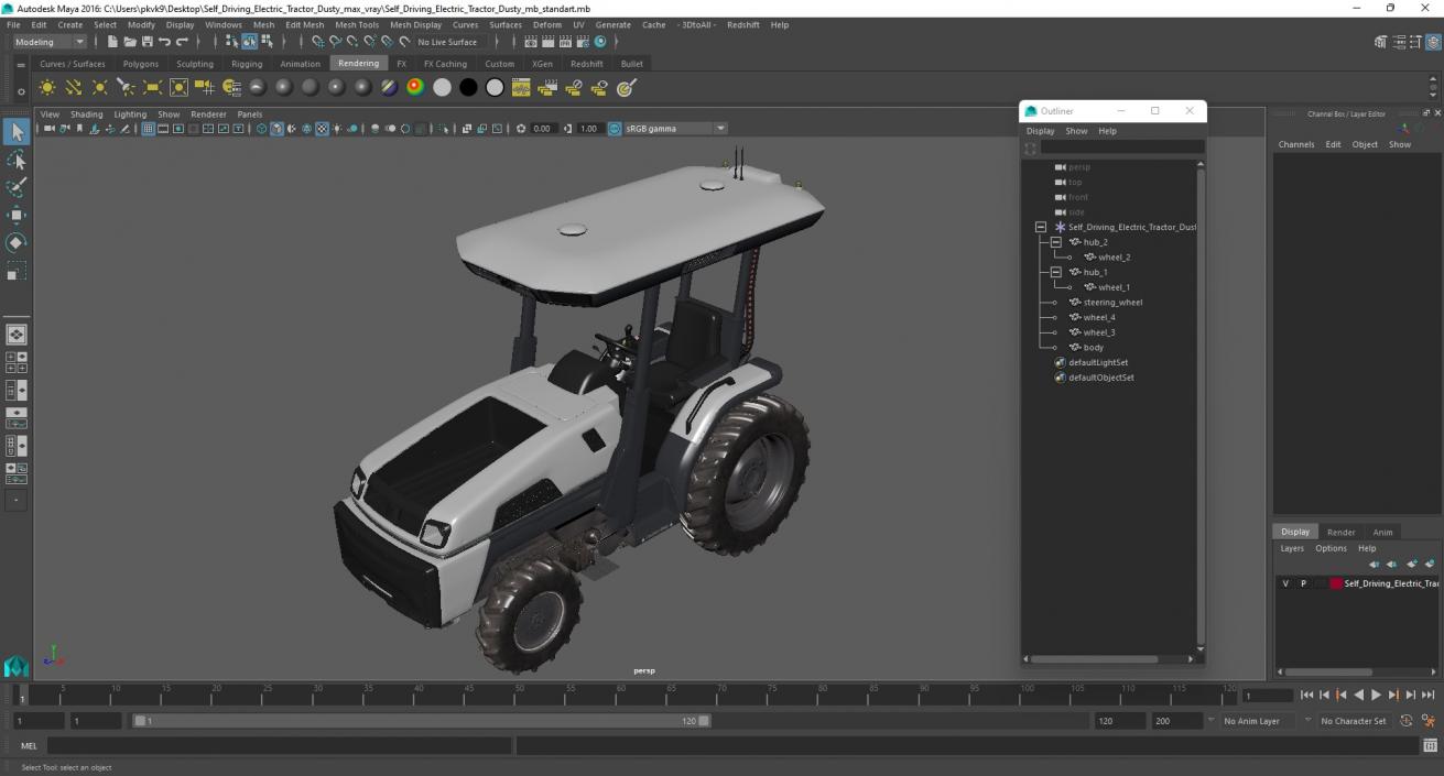 3D model Self Driving Electric Tractor Dusty