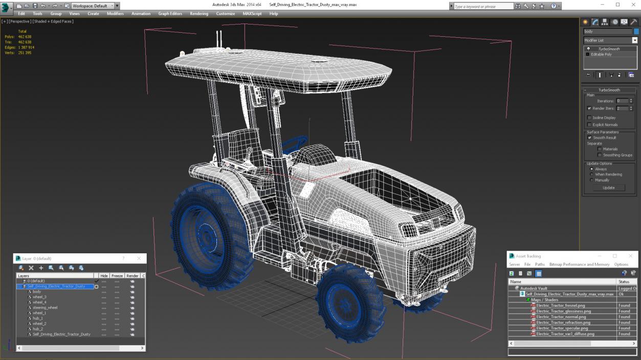 3D model Self Driving Electric Tractor Dusty