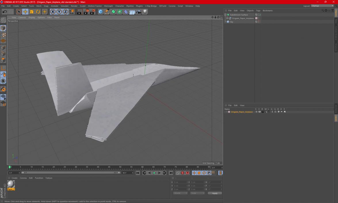 Origami Paper Airplane 2 3D model