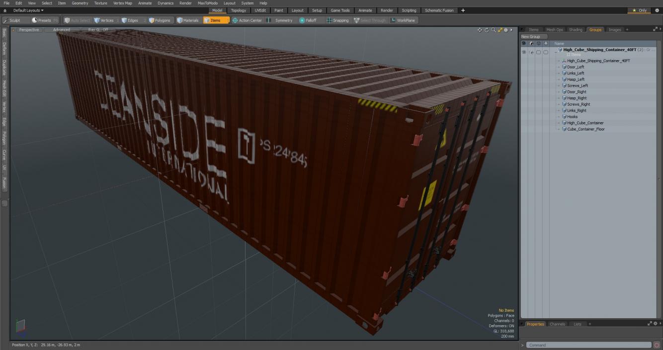 3D High Cube Shipping Container 40FT model