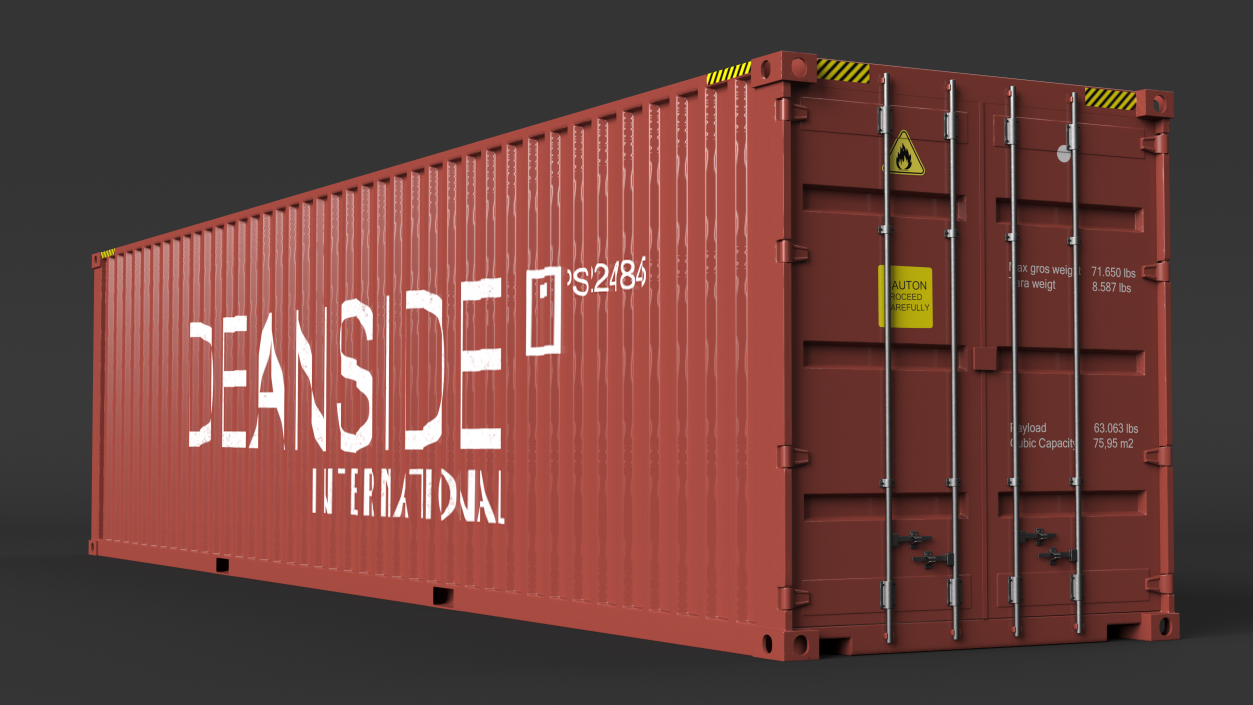 3D High Cube Shipping Container 40FT model