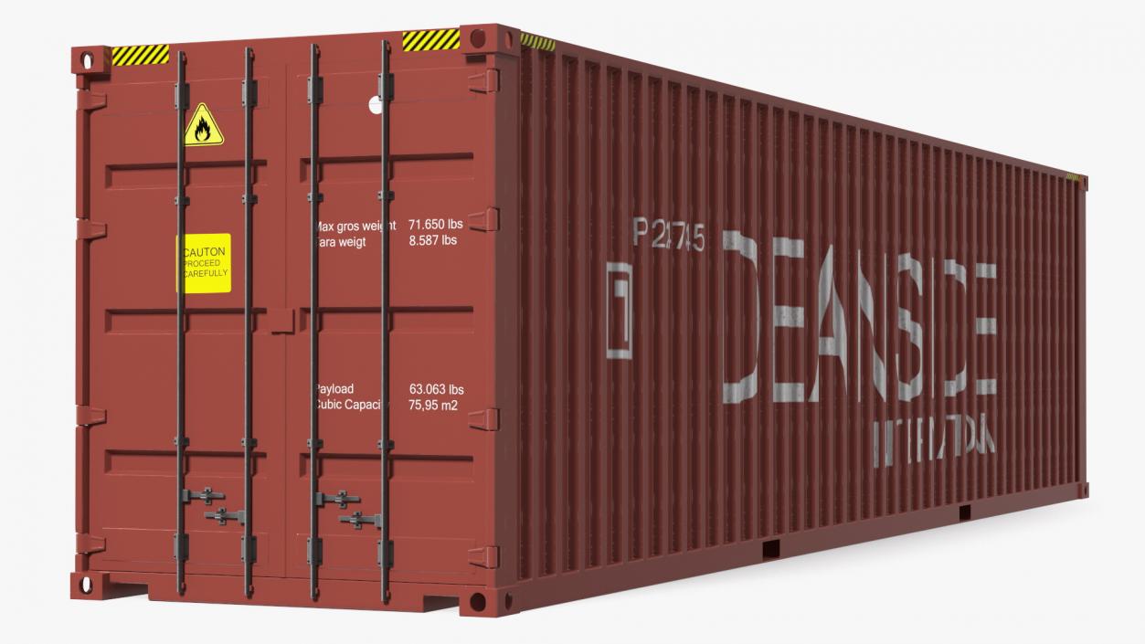 3D High Cube Shipping Container 40FT model