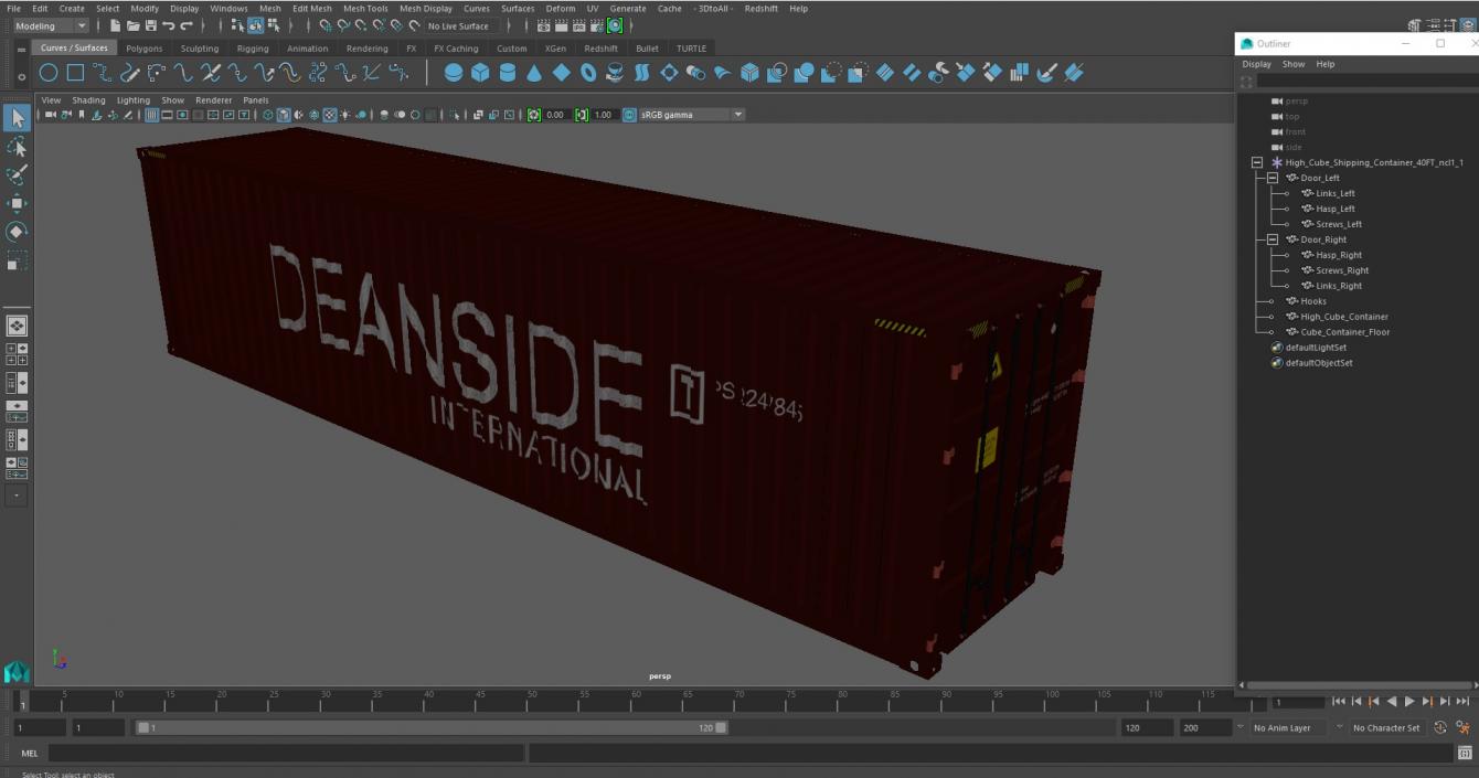 3D High Cube Shipping Container 40FT model