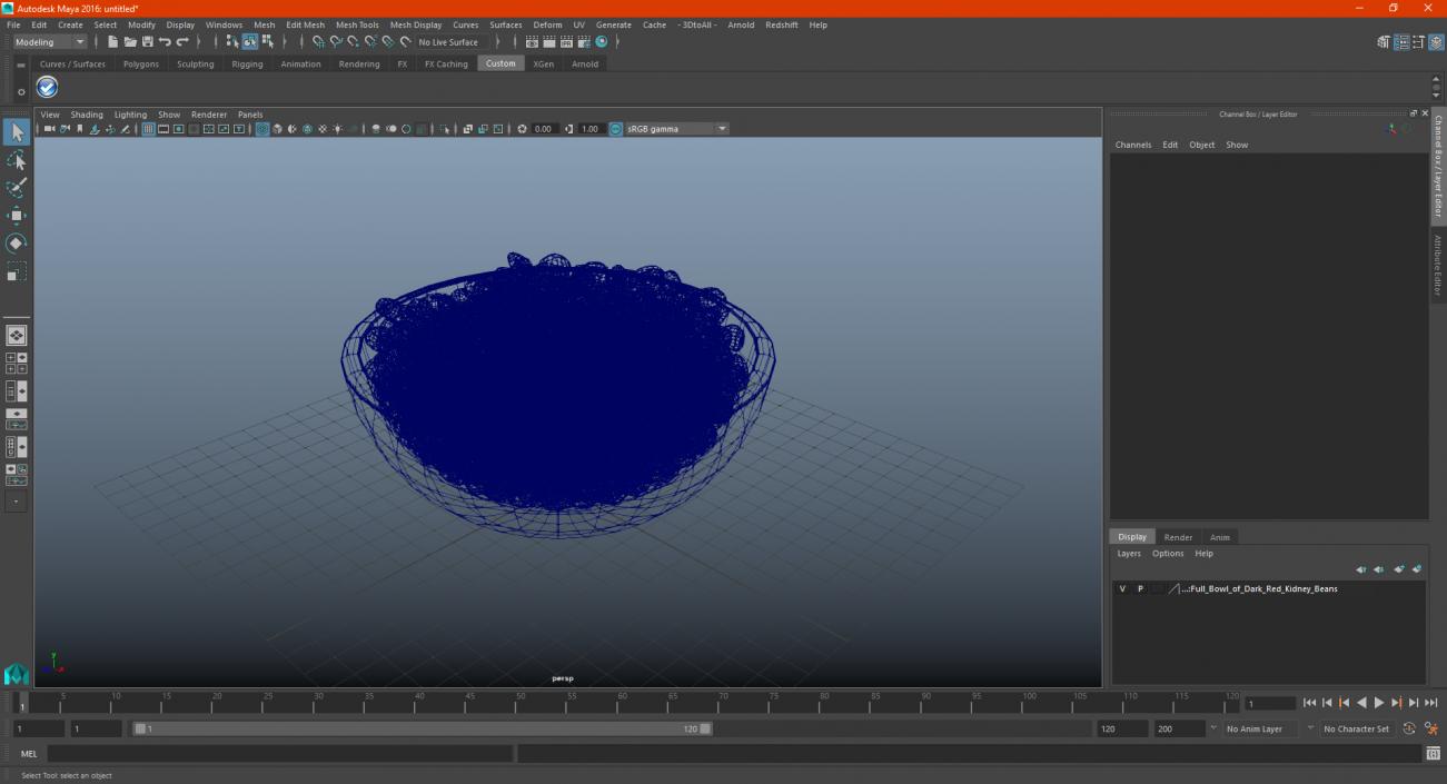 Full Bowl of Dark Red Kidney Beans 3D model