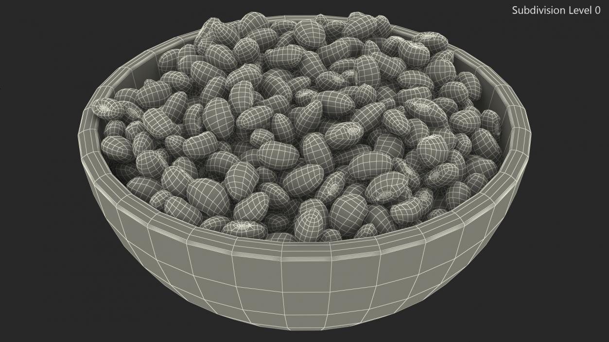 Full Bowl of Dark Red Kidney Beans 3D model