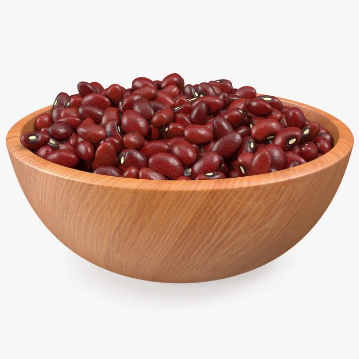 Full Bowl of Dark Red Kidney Beans 3D model