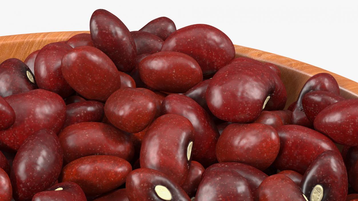 Full Bowl of Dark Red Kidney Beans 3D model