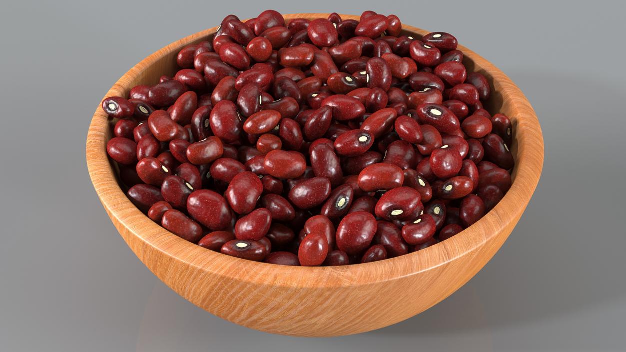 Full Bowl of Dark Red Kidney Beans 3D model