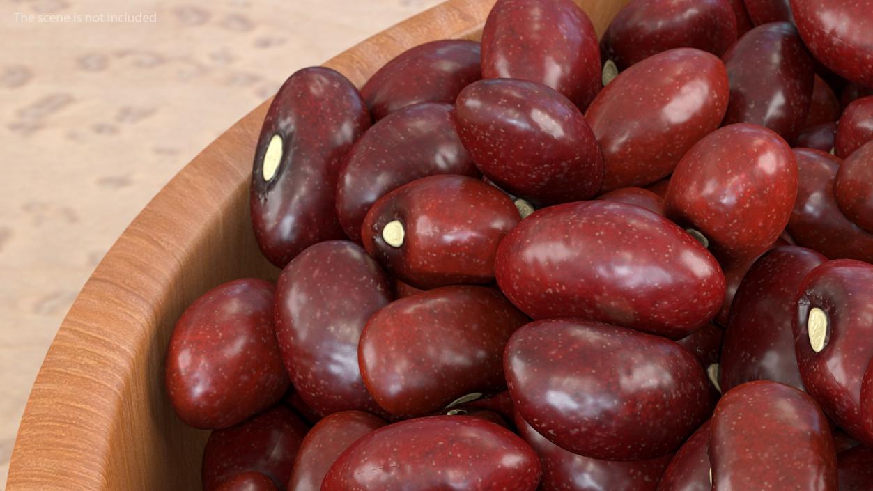 Full Bowl of Dark Red Kidney Beans 3D model