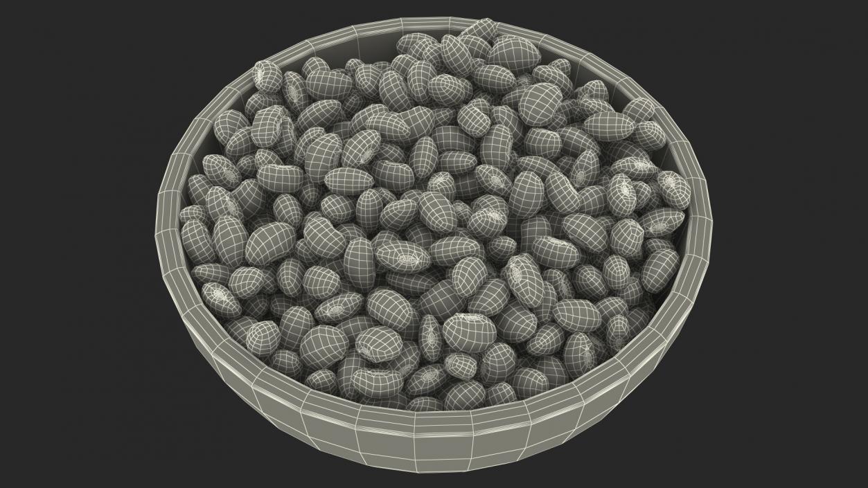 Full Bowl of Dark Red Kidney Beans 3D model