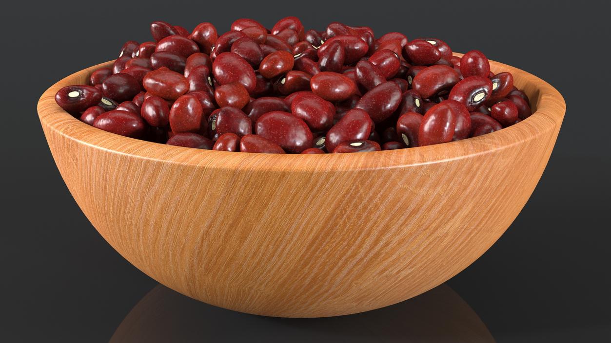 Full Bowl of Dark Red Kidney Beans 3D model