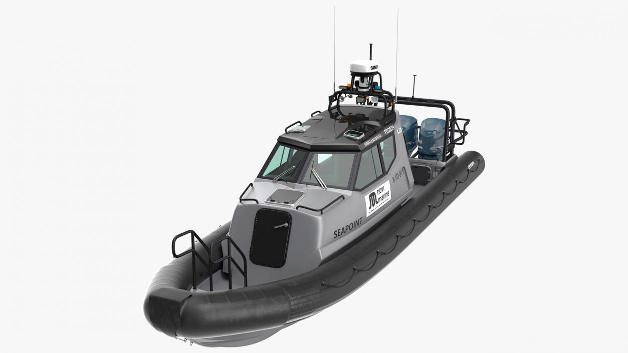 Military Twin-Engine Boat Waverider 1060 GRP 3D model