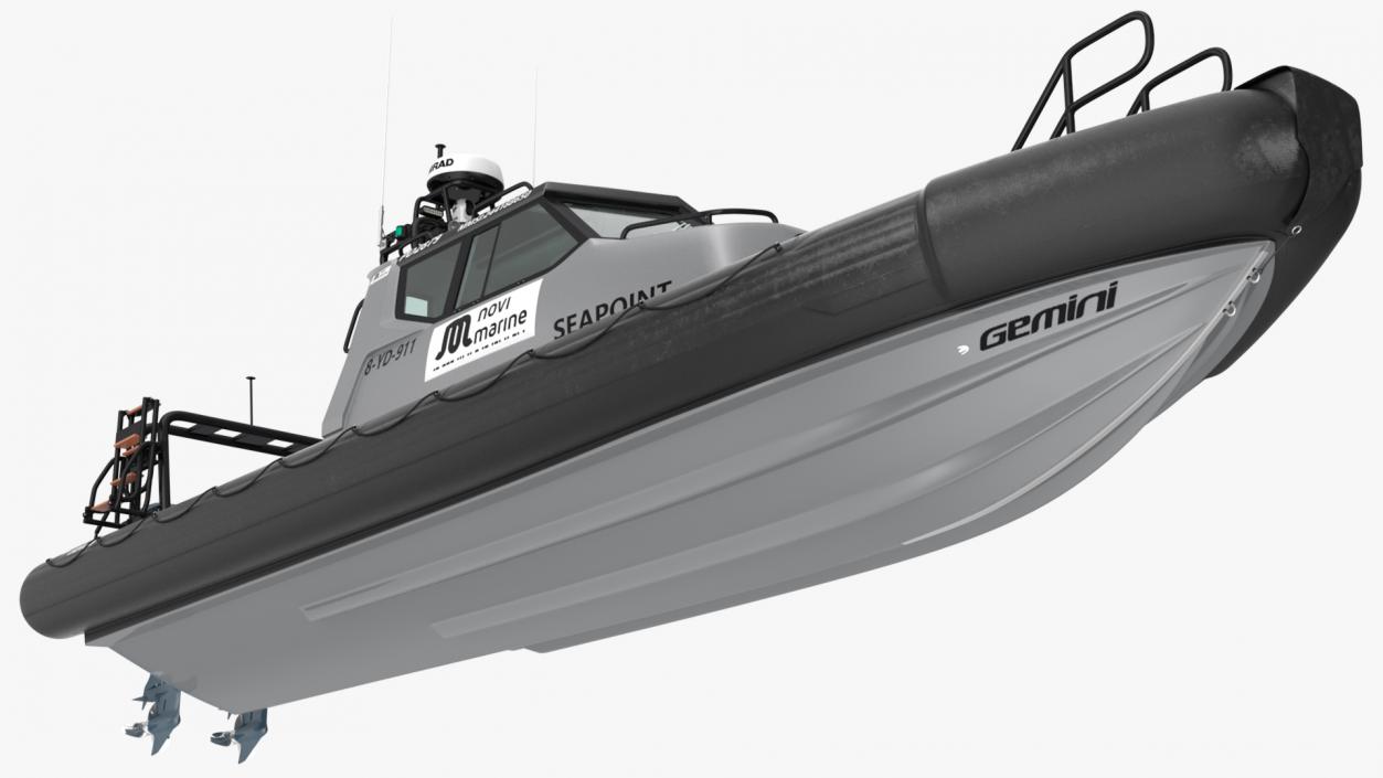 Military Twin-Engine Boat Waverider 1060 GRP 3D model