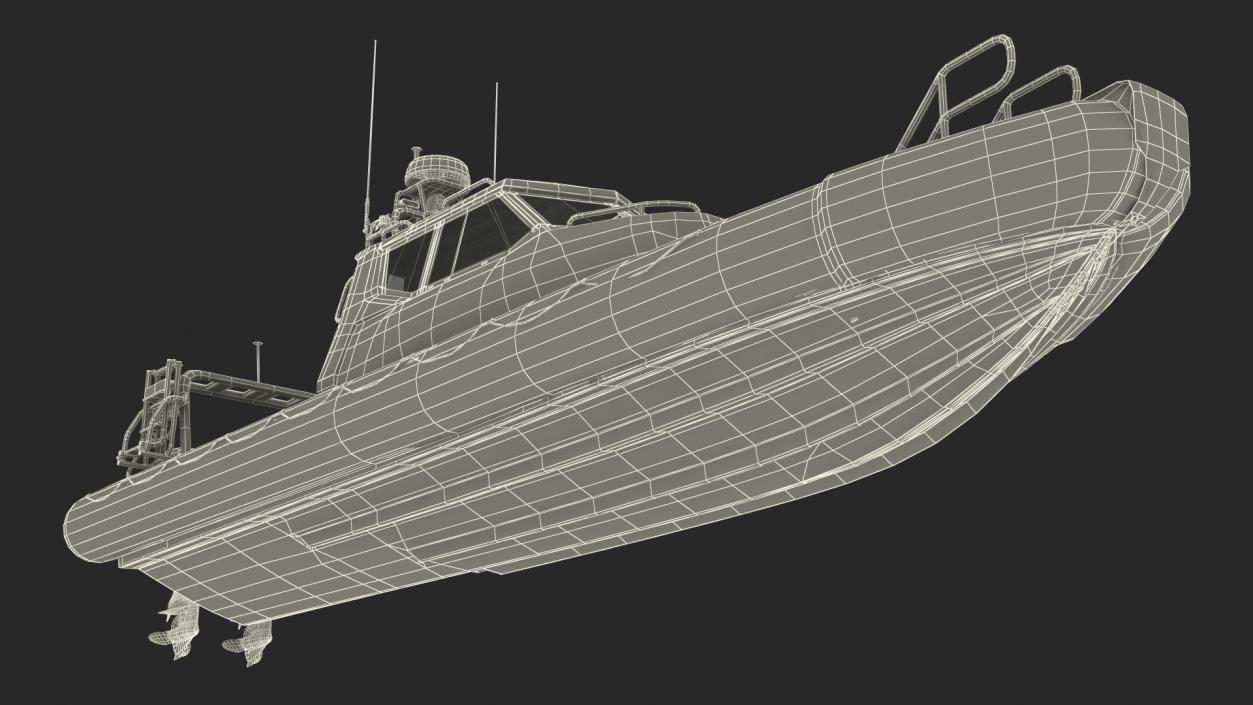 Military Twin-Engine Boat Waverider 1060 GRP 3D model