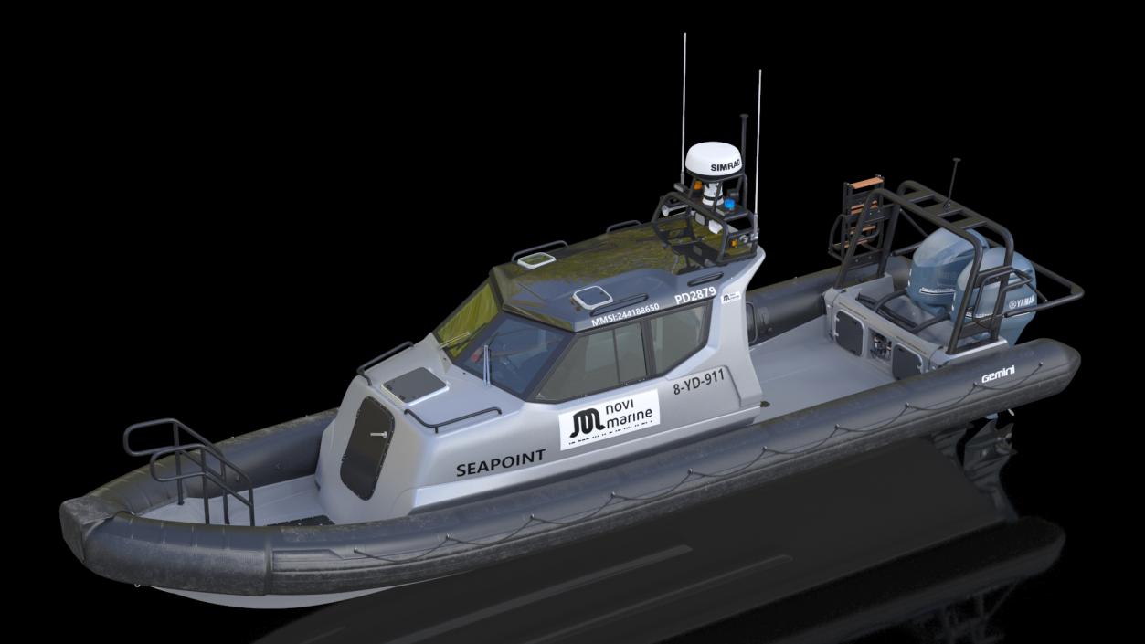 Military Twin-Engine Boat Waverider 1060 GRP 3D model