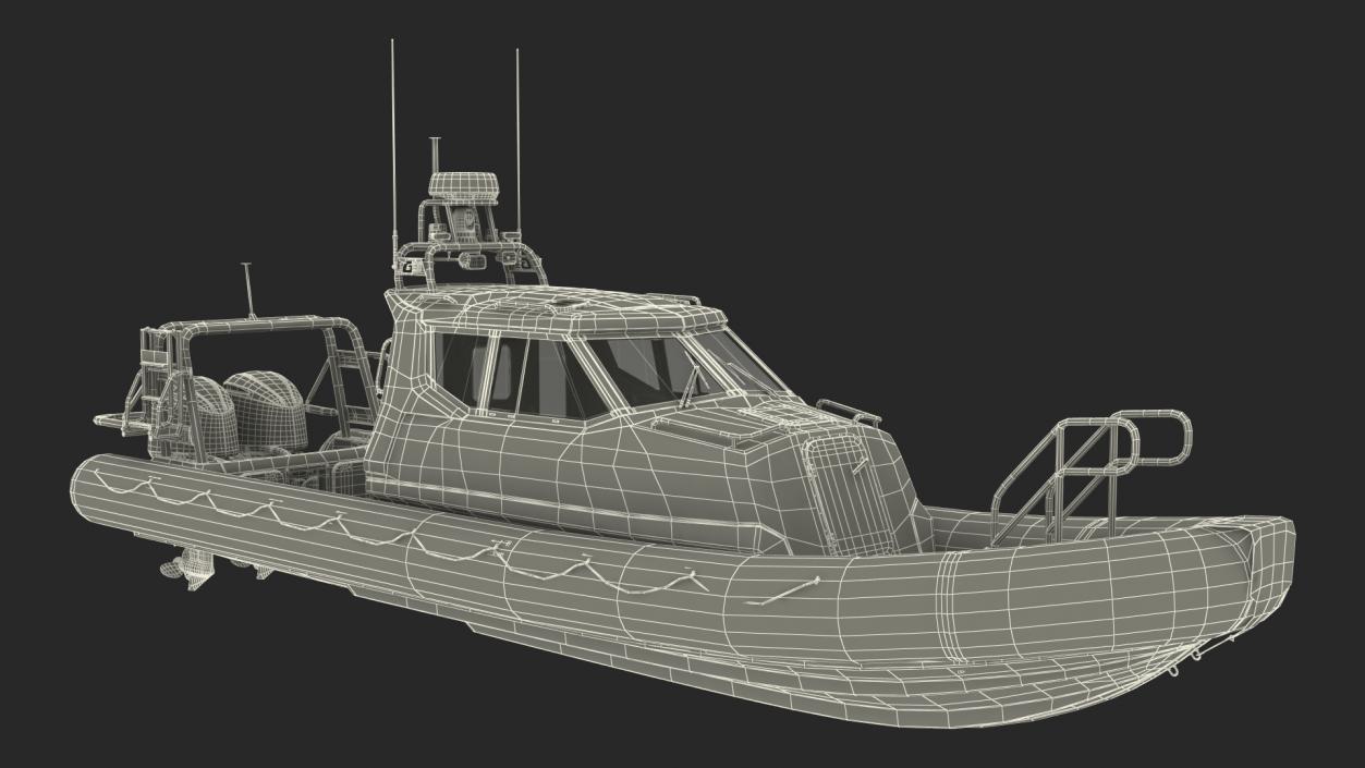 Military Twin-Engine Boat Waverider 1060 GRP 3D model