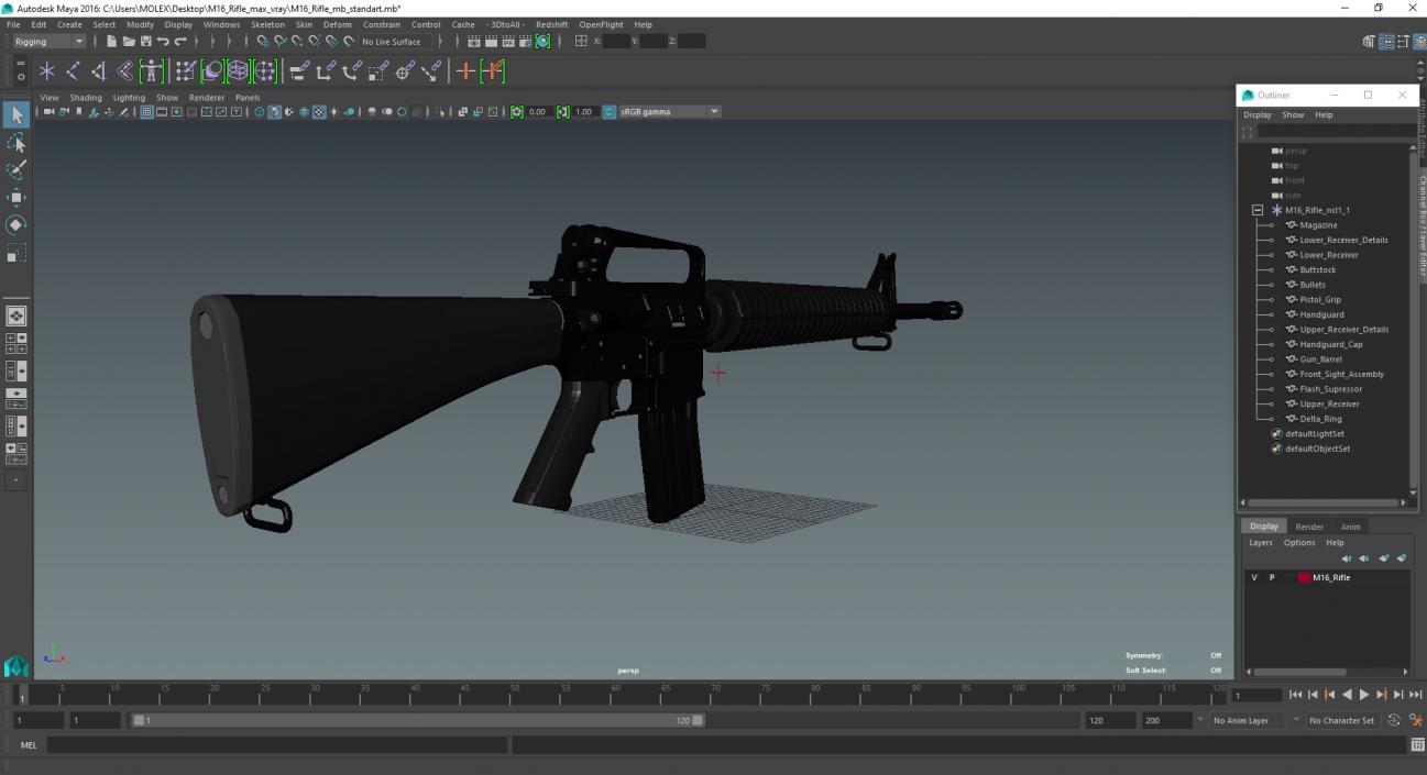 M16 Rifle 3D model