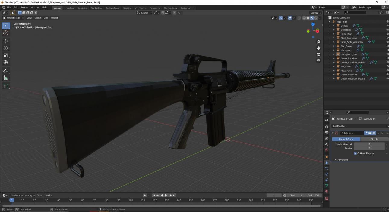 M16 Rifle 3D model