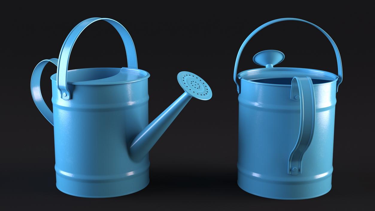 1 Gallon Blue Metal Watering Can 3D