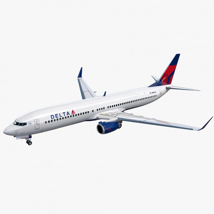 Boeing 737-900 Delta Air Lines Rigged 3D