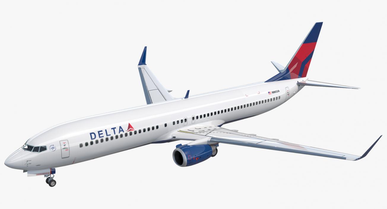 Boeing 737-900 Delta Air Lines Rigged 3D