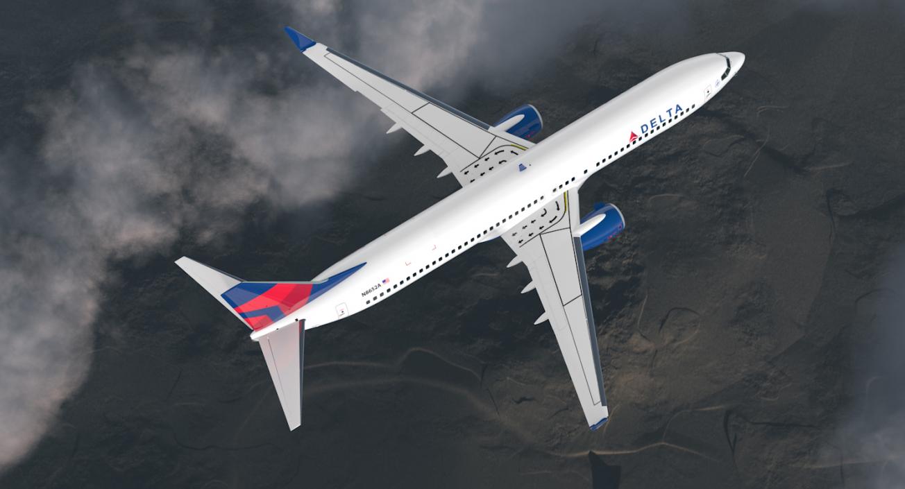 Boeing 737-900 Delta Air Lines Rigged 3D